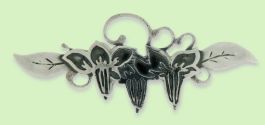 3 Bl�ten l�nglich in Silber
