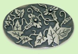 Als Brosche oval gro� in Sterlingsilber Als Brosche oval gro� in Sterlingsilber